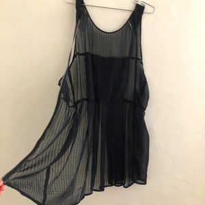Reformation Vintage Sheer Black Zipper Dress Size 4